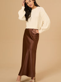 Diane Cropped Cable Sweater Detail 2 - TULLABEE