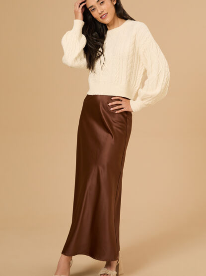 Diane Cropped Cable Sweater - TULLABEE