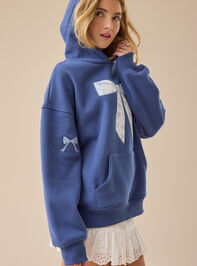 Floral Bow Graphic Hoodie Detail 4 - TULLABEE