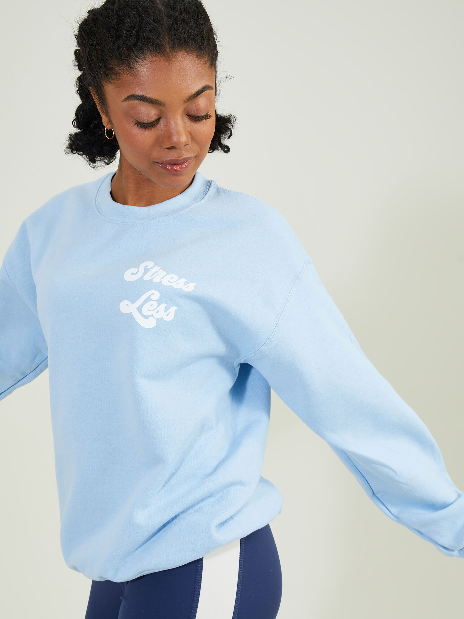 Light blue graphic hot sale sweatshirt