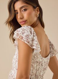 Zoya Printed Lace Babydoll Top Detail 4 - TULLABEE