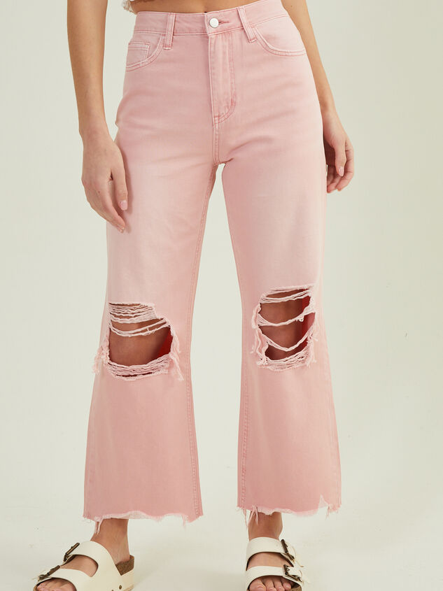 Ada Distressed Straight Leg Jeans Detail 2 - TULLABEE