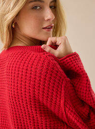 Makayla Waffle Cropped Sweater Detail 6 - TULLABEE