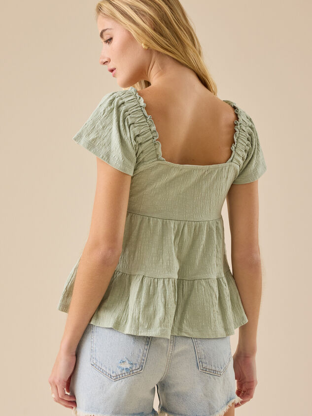 Lindsay Tiered Babydoll Top Detail 3 - TULLABEE