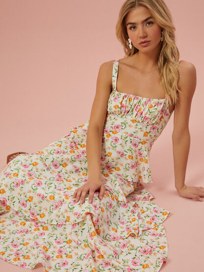 Zowie Tiered Floral Dress - TULLABEE