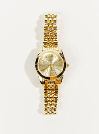 Stainless Steel Link Round Face Watch Detail 3 - TULLABEE
