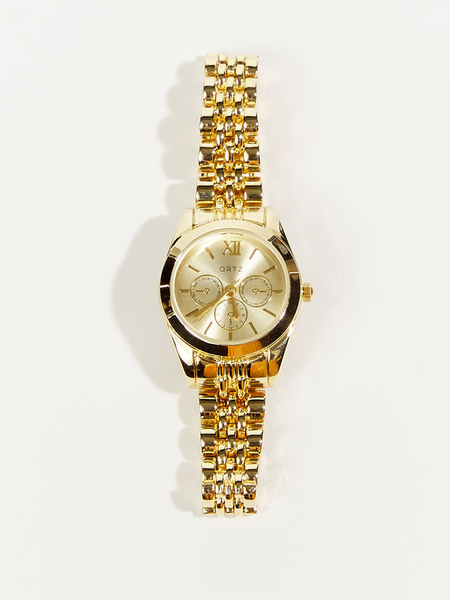 Stainless Steel Link Round Face Watch Detail 3 - TULLABEE