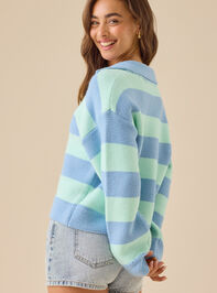 Lyra Stripe Polo Sweater Detail 6 - TULLABEE