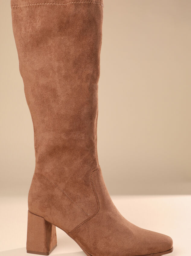 Catherine Tall Suede Stretch Boots - TULLABEE