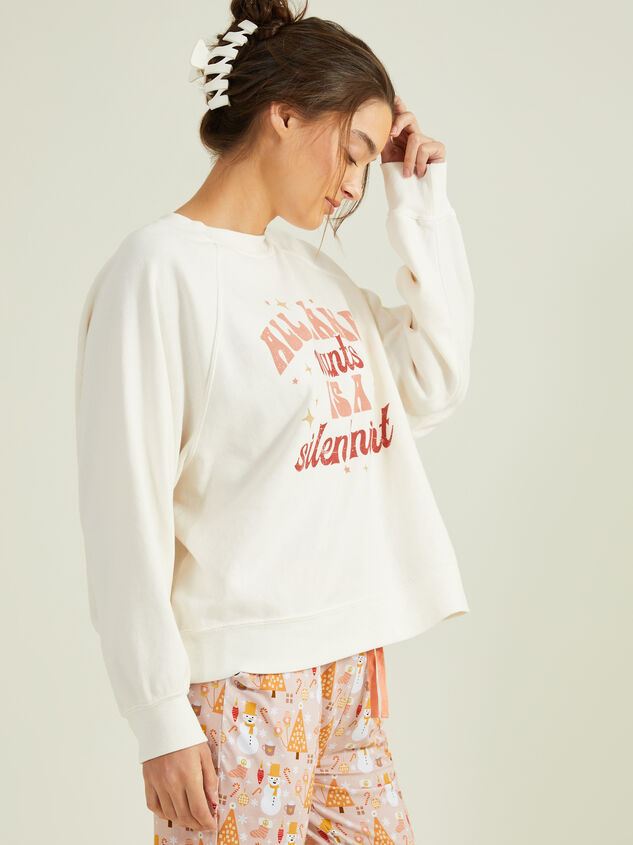 Silent Night Mama Graphic Sweatshirt Detail 4 - TULLABEE