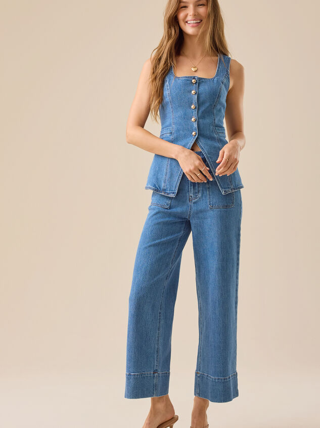 Lyra Denim Vest Detail 3 - TULLABEE
