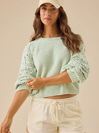 Hailey Chenille Pointelle Sweater Detail 4 - TULLABEE