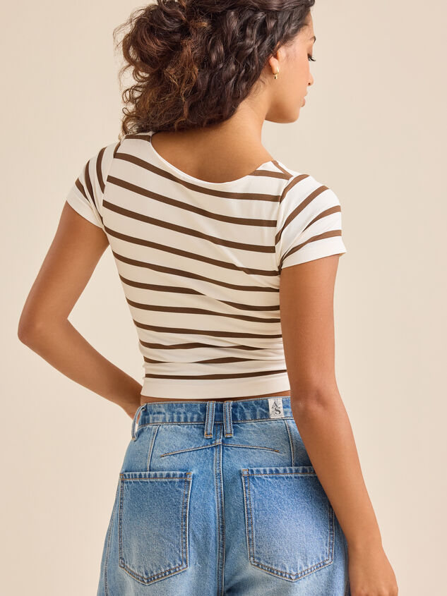Everyday Seamless Striped Top Detail 4 - TULLABEE
