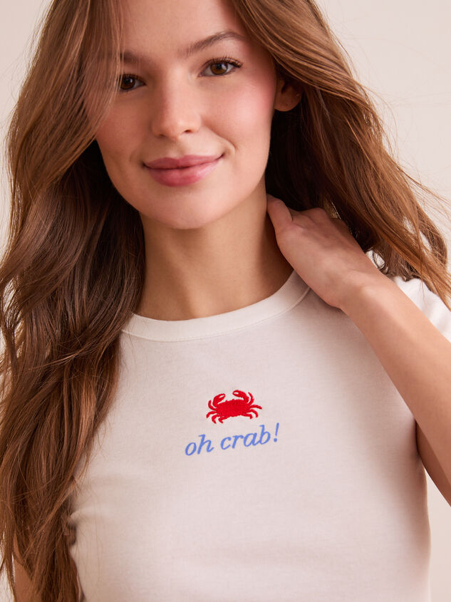 Oh Crab Baby Tee Detail 2 - TULLABEE