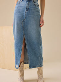 Bratton Denim Midi Skirt Detail 2 - TULLABEE