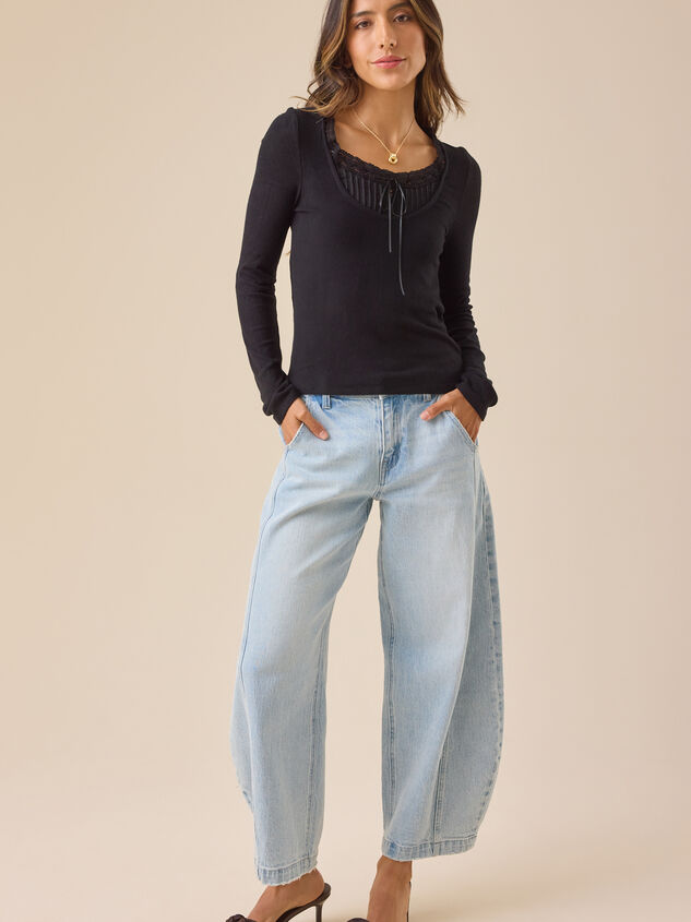 Mandy Long Sleeve Layered Top Detail 2 - TULLABEE