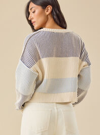 Sloane Ribbed Striped Sweater Detail 4 - TULLABEE