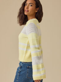 Suzanna Pointelle Striped Sweater Detail 4 - TULLABEE
