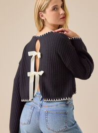 Ellis Bow Back Sweater Detail 2 - TULLABEE