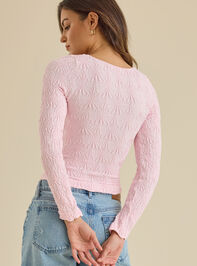 Blaire Seamless Floral Long Sleeve Cami Detail 5 - TULLABEE