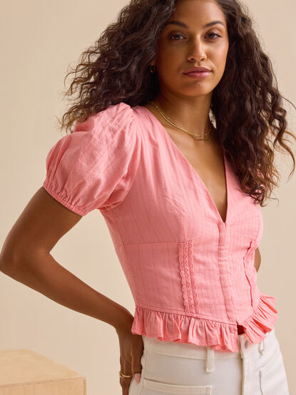 Kat Embroidered Corset Top - TULLABEE