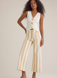 Darcy Striped Crop Pant Detail 2 - TULLABEE