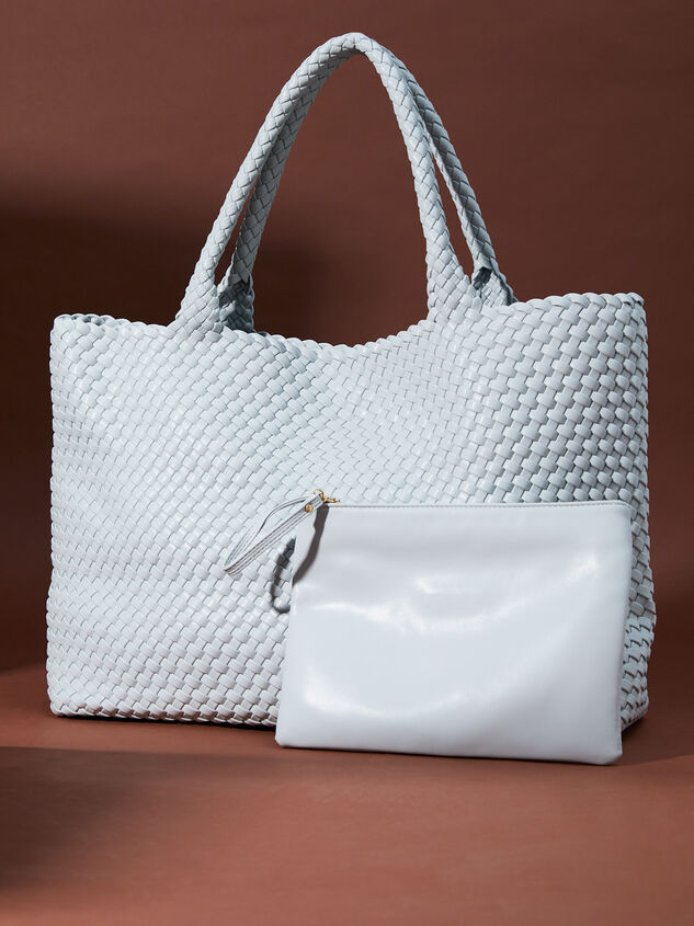 Large Woven Tote Bag Detail 2 - TULLABEE