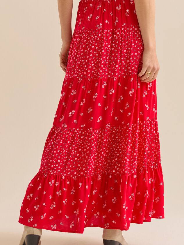 Fleur Floral Maxi Skirt Detail 6 - TULLABEE