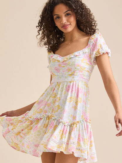 Frances Puff Sleeve Floral Mini Dress - TULLABEE