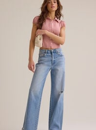 Bonnie Gingham Button Up Top Detail 2 - TULLABEE