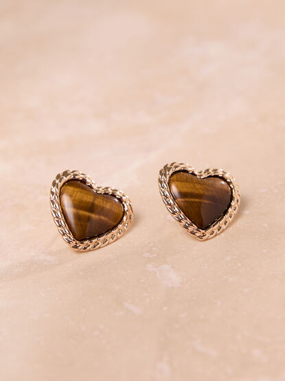 Twisted Heart Stud Earrings - TULLABEE