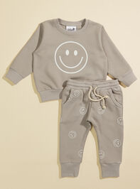 Smiley Toddler Sweatshirt Detail 3 - TULLABEE