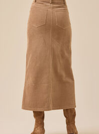 Gabrielle Corduroy Midi Slit Skirt Detail 6 - TULLABEE