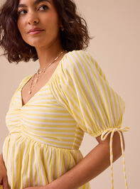 Sonia Striped Babydoll Top Detail 3 - TULLABEE