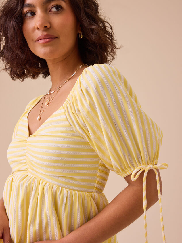 Sonia Striped Babydoll Top Detail 3 - TULLABEE