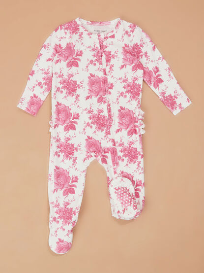 Vintage Roses Ruffle Footie - TULLABEE
