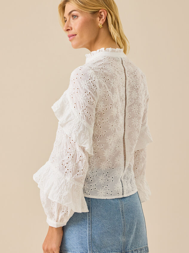 Serena Eyelet Button Up Top Detail 6 - TULLABEE