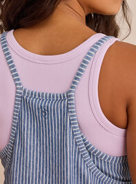 Hang Tough Striped Denim Mini Dress Detail 5 - TULLABEE