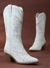 Ella Embroidered Western Boots - TULLABEE