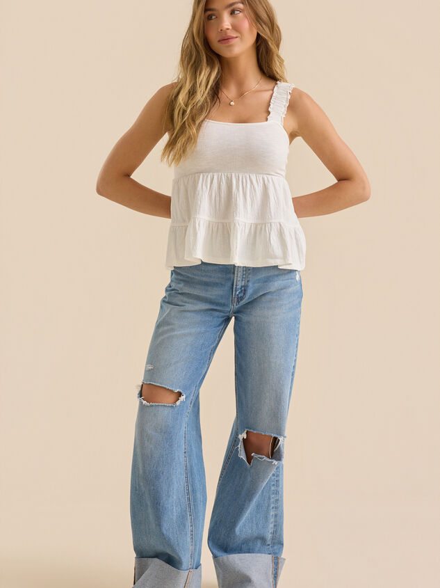 Shelby Tiered Babydoll Tank Detail 3 - TULLABEE