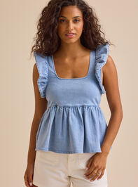 Jolene Denim Babydoll Top - TULLABEE