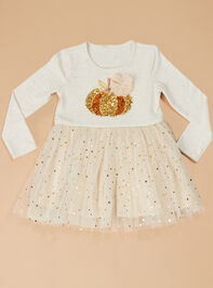 Pumpkin Glitz Dress with Legging Set Detail 2 - TULLABEE