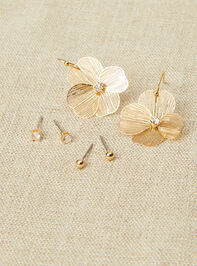 Flower Dangle Earring Set - TULLABEE