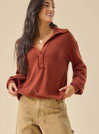 Kayleigh Ribbed Oversized Top - TULLABEE