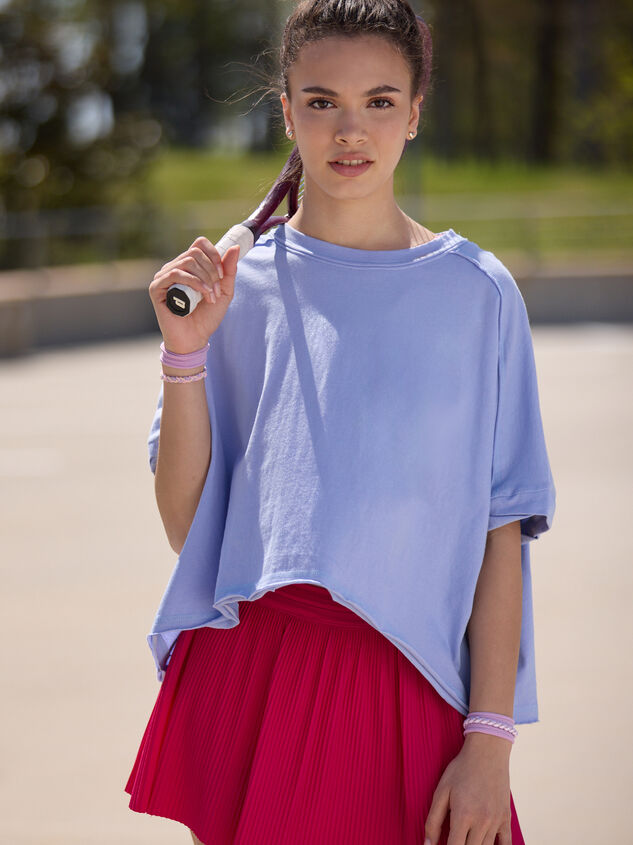 Play It Cool Crop Tee Detail 2 - TULLABEE