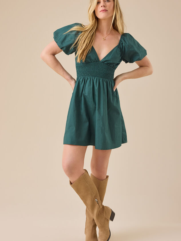 Laurenna Puff Sleeve Mini Dress Detail 3 - TULLABEE
