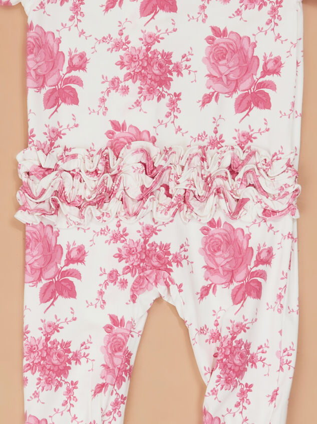 Vintage Roses Ruffle Footie Detail 3 - TULLABEE