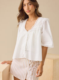 Regan Lace Trim Babydoll Top - TULLABEE