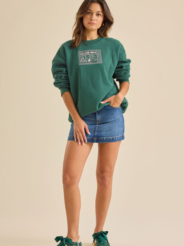 Let's Escape Embroidered Sweatshirt Detail 3 - TULLABEE