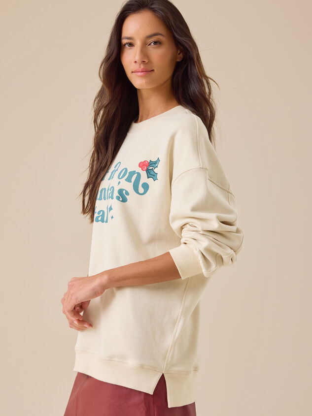 Put It On Santa's Tab Mama Sweatshirt Detail 3 - TULLABEE